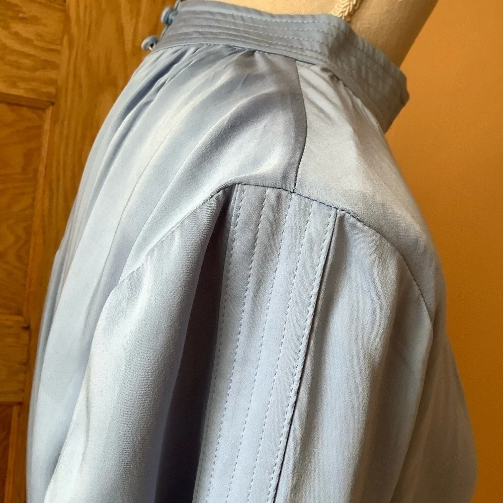 YAYA Women Bel Air Blue Gathered Blouse Size 36 - Picture 6 of 15